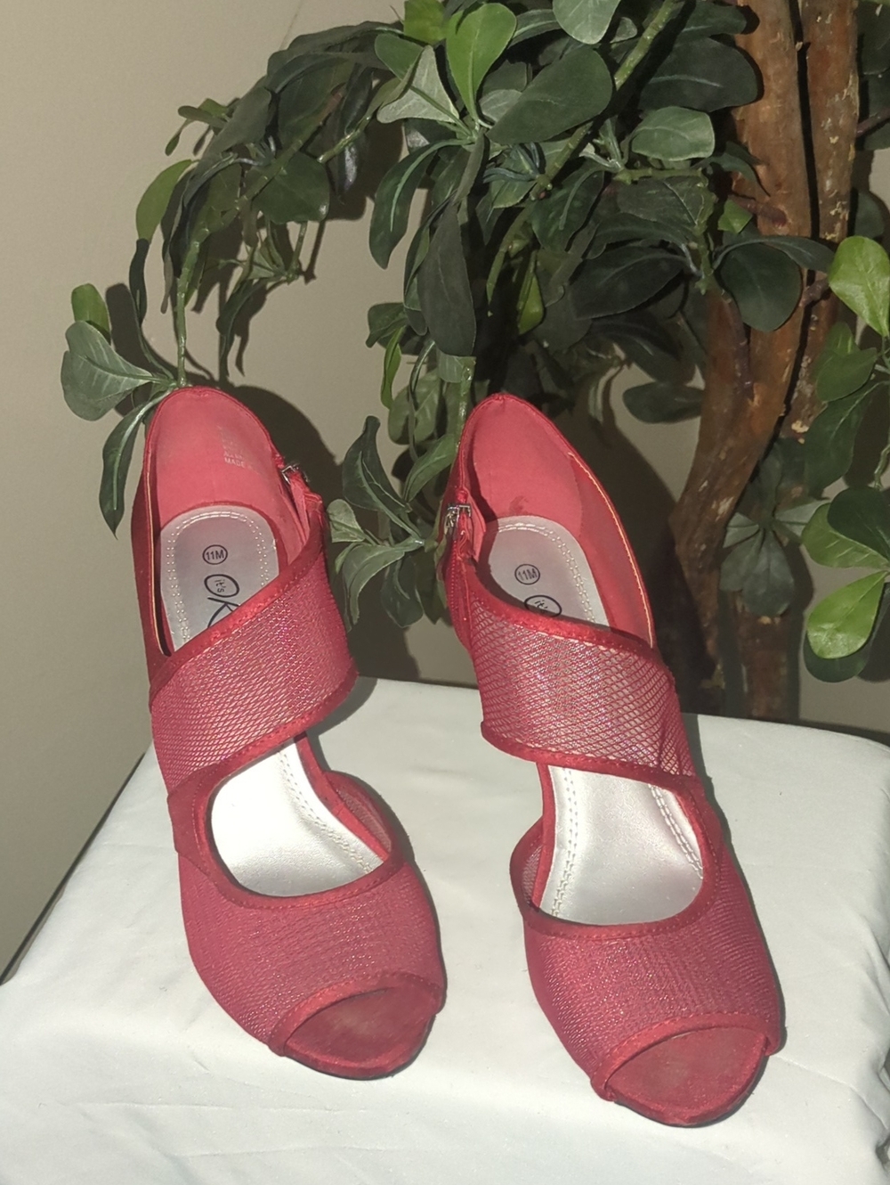 Red Peep-Toe Heels by It's Ok